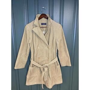Abercrombie & Fitch corduroy brown trench coat jacket Small - See Description